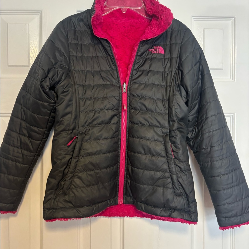 The North Face Reversible Kids Black and Pink Jacket